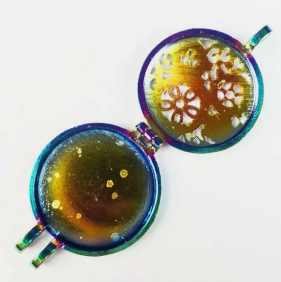 New Rainbow Hematite Steampunk Open Pendant. - Picture 3 of 4